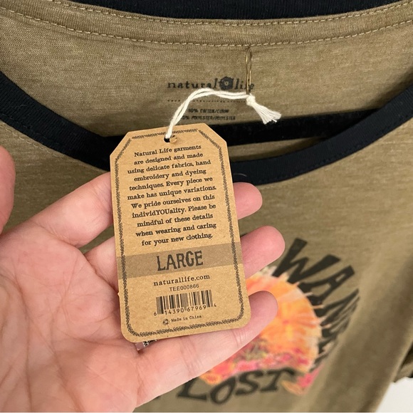 NWT Natural Life Ringer Oversized Tee Shirt Wander - Picture 4 of 7